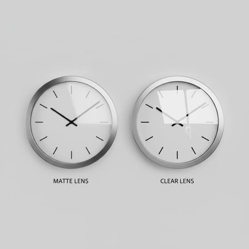 Side by side: matte vs clear lens under light