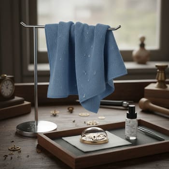 Microfiber cloth drying after cleaning a lens