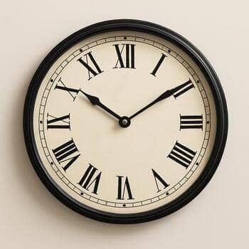 Ivory dial with black roman numerals