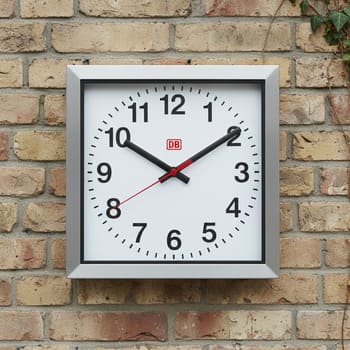 Railway-style wall clock with high-contrast numerals