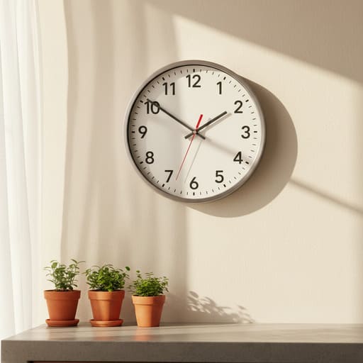 Sunny kitchen wall with a high-contrast dial