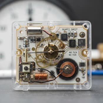 Quartz sweep movement module close-up