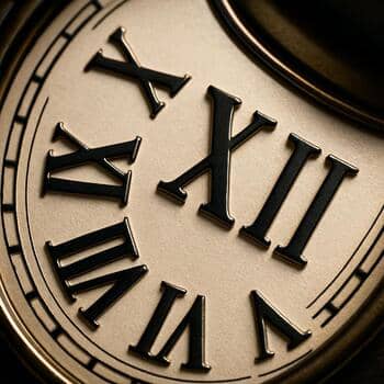 Macro photo of Roman numerals with crisp markers