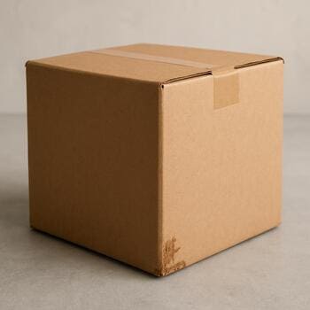 Shipping box with a small corner mark