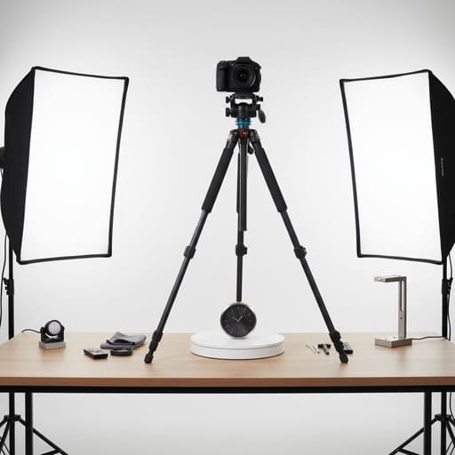 Tripod set up on a desk