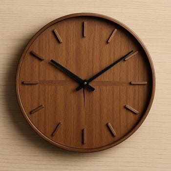 Mid band wall clock with veneer