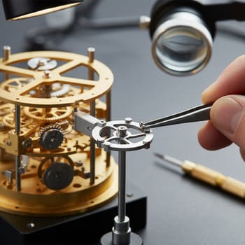Counterweight rotor balance being checked