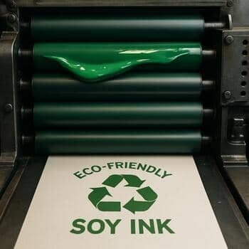Soy-ink printing rollers in a press