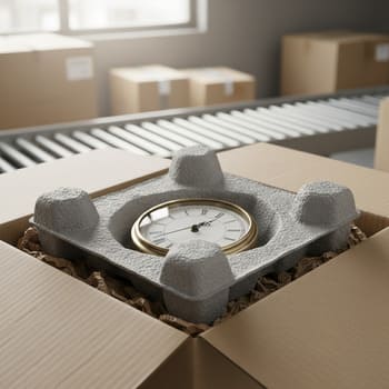 Recycled pulp tray with corner guards