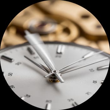 Macro of smooth sweeping second hand